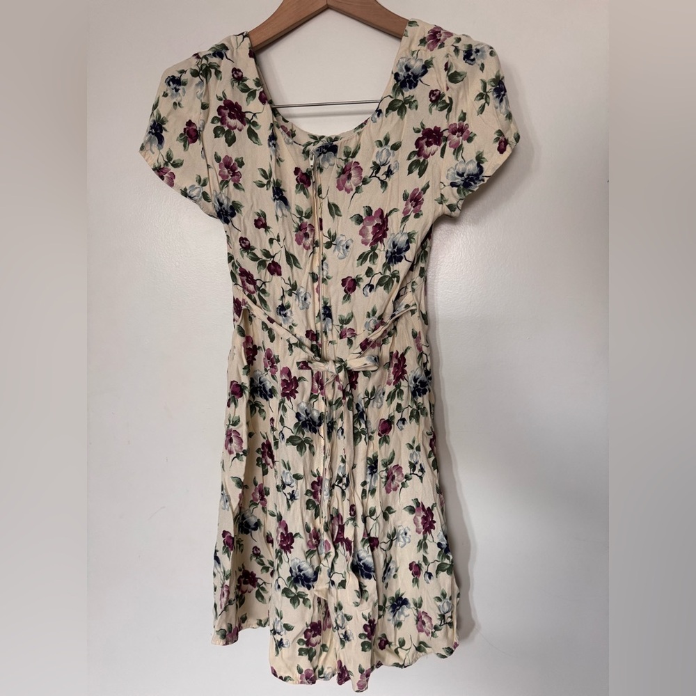 Vintage All That Jazz Floral Cream Dress